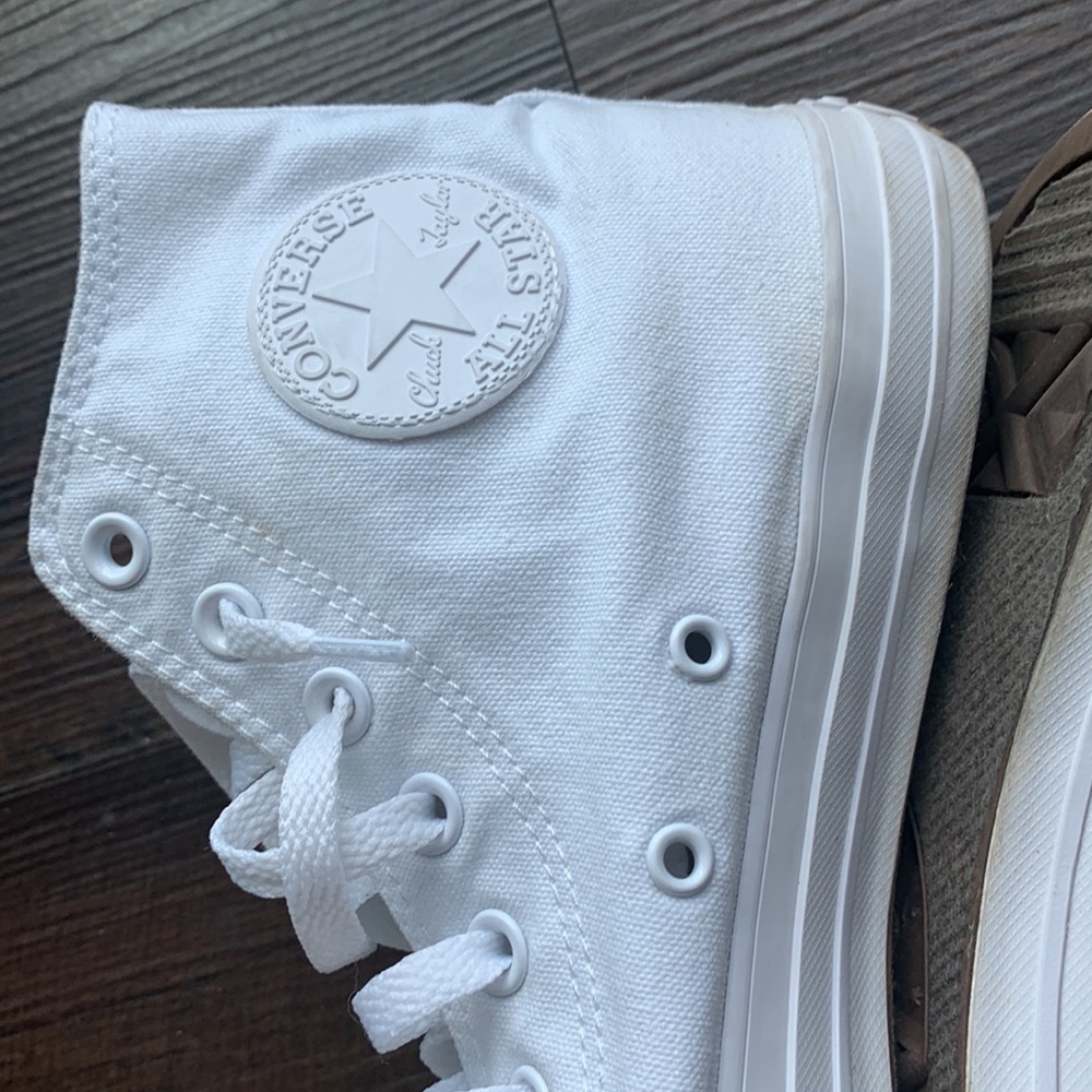 All White Converse Chuck Taylors.